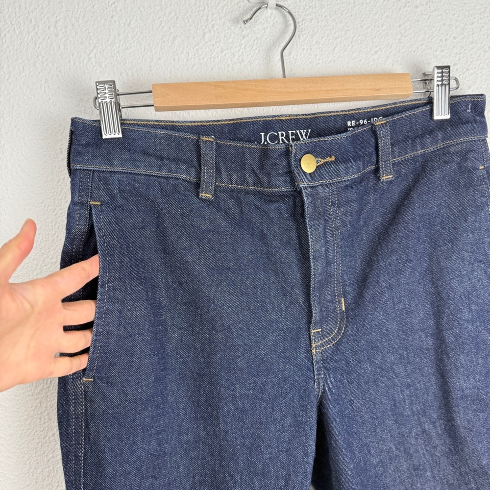 J. Crew ‘96 Slim Wide Trouser Denim Dark Blue Women's Flare Jeans 26 - Picture 5 of 11